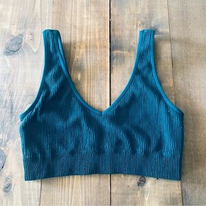 Aerie Forrest green ribbed bralette
